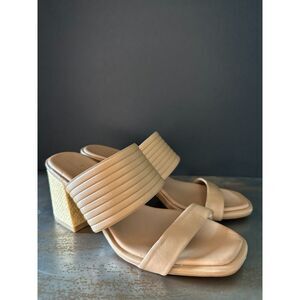 Caslon Slide Sandal 7 Block Heel Minimalist Summer Chic Neutral Nude Tan Lamia